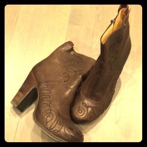 Brand New Boho Leather Ankle Boots